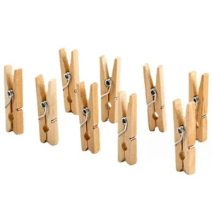 WOQI Natural Multi-Function Bamboo Clothespins for Clothing Photos & Papers DIY Living Room Peg Clip Accessories