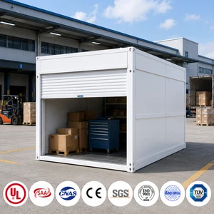 Foldable Container Garage for Warehouse Storage with Weather Protection and Security
