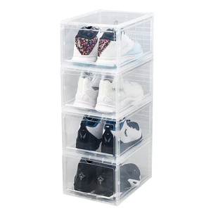 Shoe Container Storage Box Clear Acrylic Shoe Box Airtight Magnetic Transparent Shoe Box