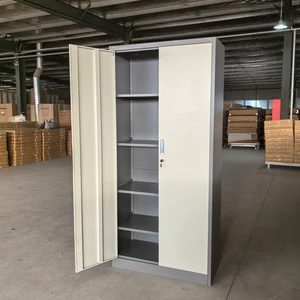 Steel Storage Lockable Cabinet With 2-Door & Adjustable Shelf Coffee White Multipurpose Filing Storage Cabinet