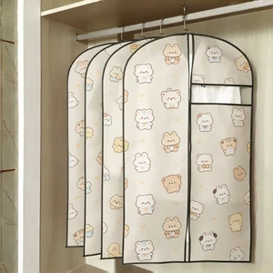 Wholesale Reusable Travel Clear Dustproof Non-Woven Hanging Garment Bag with Zippers for Clothes Storage