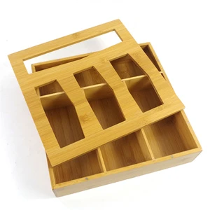Bamboo Wood Ziplock Bag Storage Organizer