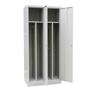 Staff Work Clothes Key Lock 2-Door Cold Rolled Steel School Locker Cabinet with Knock-down Structure JIN FENG Floor Mount