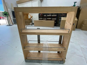 Kitchen Cabinet Storage Organizer Wood Construction with Extra Durability Wood Pull Outs