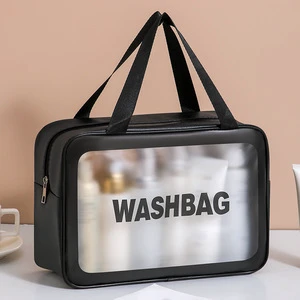 Best Quality Transparent PVC+PU Wash Bag Cosmetic Makeup Bag Moisture-proof Transparent Portable Storage Toilet storage bag
