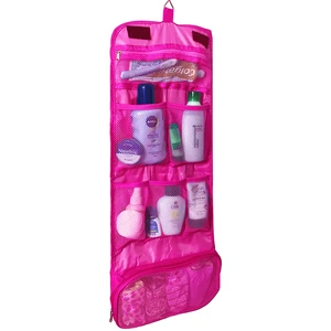 Hanging Toiletries Organizer Bag with Hook Toilet Storage Bag with Clear Zipper Pockets