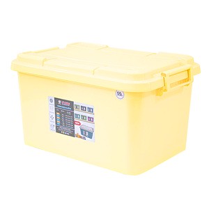 Hot Selling Stackable Under Bed Storage Box Transparent 55L Plastic Kitchen Food Spice Storage Clothes Toy Wheels Pastel Color