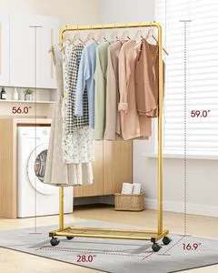 Modern Bedroom Coat Rack Heavy-Duty Metal Storage Mesh Shelf Large Load Capacity Clothing Rack