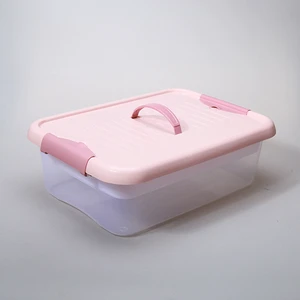 Plastic Storage Bin with Compartment Inner Tray Underbed Clothes Storage Box for Bedroom Underwear Organizer 18 Liters