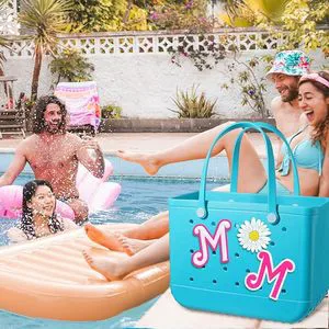 Wholesale PVC Tote Bag Accessories Including Silicone Charms Organizer Inserts Straps Cup Holders Waterproof Beach Tote Add-ons