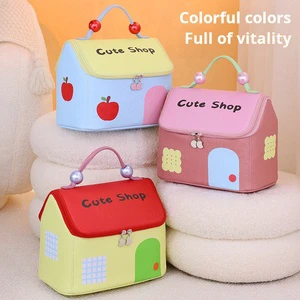 Portable Large Capacity PU Fashion Cosmetic Bag with Zipper Closure Waterproof Travel Makeup Storage
