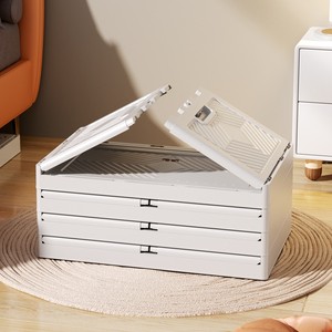 Collapsible Plastic Storage Box Plastic Transparent Household Organizer Stackable Shoe Box