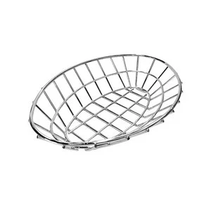 Oval Metal Wire Bread Basket Fast Food Serving Decorative Storage for Sandwich Hot Dog Burger Dinner Roll Baskets for Home