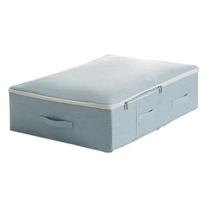 Modern Under-Bed Storage Box with Flat Fabric Finish Quilt Cabinet Top Aluminum Metal PC Plastic Bag Use