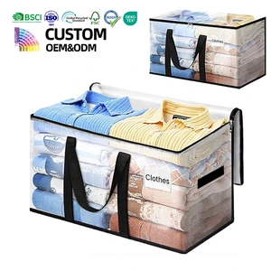 Transparent Storage Tote Bags Heavy Duty Clear Packing Bags For Clothes Storage And Moving