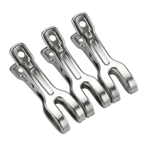 Wholesale 9cm Stainless Steel Windproof Clothes Clips, 5.5cm Wide Jaw Opening, Heavy Duty Metal Pegs For Laundry & Bedding