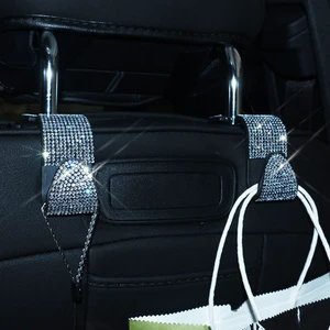Cross-border OLIVER Fit Car Multi-function Storage Hook Creative Full Diamond Hidden Hook Car Seat Back Hanging Hook for Women
