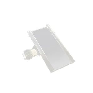 Durable Transparent PVC Steel Wire Frame Locking Price Tag Shelf Hanging Basket Easy Use Single Ear Hole Supermarket Supplies
