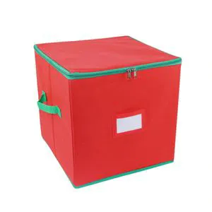 Custom Waterproof Christmas Ball Storage Box with Durable Zipper Fabric Storage Organizer Bins