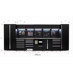 Drawers Heavy Duty Tool Cabinet Ball Bearing Slide Customizable Tool Chest Steel Storage Trolley Garage Modular Tool Cabinet