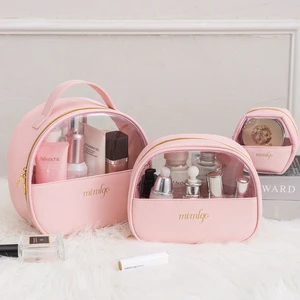 Internet Popular Cosmetic Bag PU Large Capacity Travel Crescent Hand-Held Storage Bag Modern and Simple Design Washing Bag