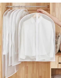 Transparent Customized Logo Waterproof Clothes Storage Dust Cover PEVA Dustproof Garment Bag with Durable Zipper