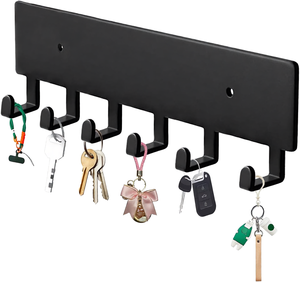 Electroplated Carbon Steel Wall Mounted Key Holder Rack 6 7 8 Hooks Heavy Duty Coat Hat Towel Organizer for Kitchen Bathroom