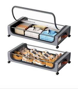 Rack De Armazenamento Inferior Cama Quadrada Rack Movel a Prova De Poeira Para Armazenamento Sob a Cama De Roupas Sapatos