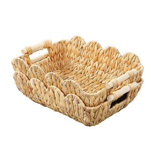 Manufacturer Price Custom Home Hand-Woven Bread Flower Picnic Handmade Woven Wicker Storage Basket Tray