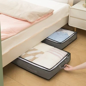 90L Square Foldable Non-woven Bed Storage Bin Underbed Closet Organizer Storage Box for Clothing 10kg
