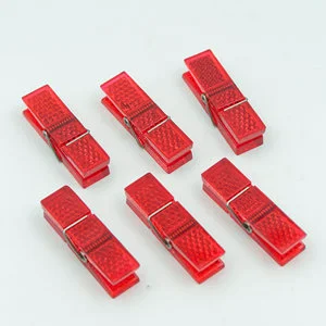 Bright Red Transparent ABS Multifunctional Mini Clothespins Party Decoration Hanging Photos School Office Outdoor Bicycle Use