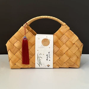 Wholesale Handmade Chipwood Woven Storage Basket with Handle for Kitchen Bathroom Tools-Home Use