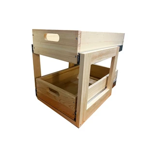 2-Tier Pull Out Cabinet Organizer,Under Sink Organizer with Soft-Close Slides,Wood Drawer Shelves Storage for Kitchen, Pantry