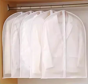 PEVA Waterproof Garment Bags Zipper White Translucent Dust-Proof Covers for Wardrobe Storage Protect Suits Coats Custom Sizes