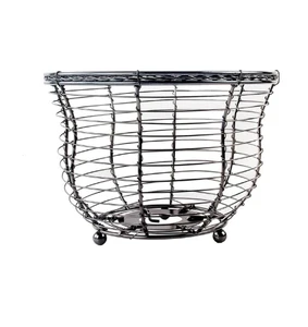 Handmade Design Gold Finished Metal Wire Egg Basket Customized Design Egg Wire Basket Kitchen Decorative Iron Wire Basket