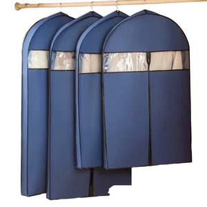Double Window Non-Woven Transparent Washable Clothing Dust Cover Three-Dimensional Thickened Suit Coat Cover for Garment Bags