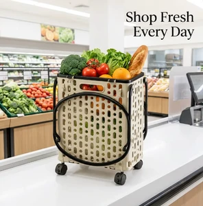 Durable Plastic Foldable Shopping Basket With Handles Top Selling Storage Solution In USA