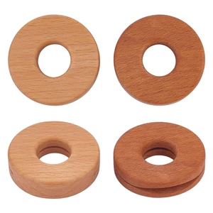 Modern Wood Doughnut Clip Organizer Bag Clip Cheap Price 4 PCS Reusable Round Sealing Clips for Snack Bag and Food Pouch Sealing