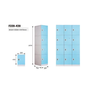 Industrial Plastic Modern Key Lock Office Locker Storage Knock-Down Design Waterproof Eco-Friendly Durable Recyclable