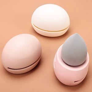Factory Custom BPA Free Powder Puff Soft Cosmetic Egg Storage Box Make up Blender Case Silicone Makeup Sponge Holder