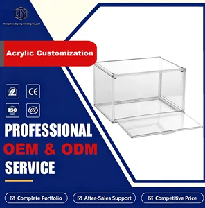 Transparent Plastic Shoe Box Storage Thickened Magnetic Side-opening Doors Large Acrylic Dust-proof Organizer Foldable Stackable