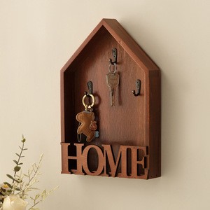 Nordic-style Pine Wood Creative Personalized Key Rack Storage Box Wall-mounted Hooks for Entryway Home Decor Suitable for Party