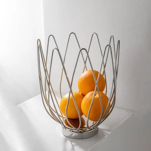Modern Eco-friendly Stainless Steel Metal Wire Mini Fruit Basket Stylish Multi-Purpose Storage with Cooling Function Guangdong