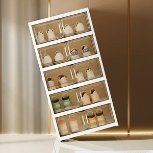 Shoe Rack Modern Rectangular Plastic Over-Door Thin Multi-Layer Foldable Storage Rack with Injection Technics