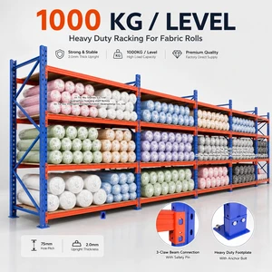 1000KG Industrial Cloth Roll Storage Racking System For Fabric Warehouse For Selective Pallet Racking