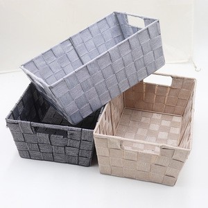 Home Closet Small Spaces Aesthetic Custom Multi-room Woven Storage Organizer Basket With Handle