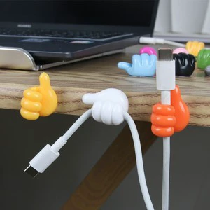 Creative Cute Thumb Hook Cable Organizer Plastic Fixed Line Storage for Desktop for Living Room