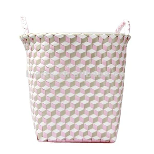 Handmade pp Woven Plastic Basket