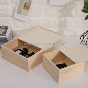 Wood Crafts, Wooden Boxes ,wooden Storage Box, Wooden Crate Boxes,wood Gift Boxes With Slid Lid For DIY And Home Decorations