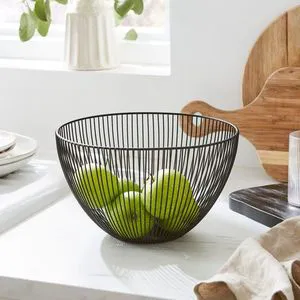 Heavy Duty Iron Fruit Basket Designed For Daily Use With Stable Base And Open Air Design